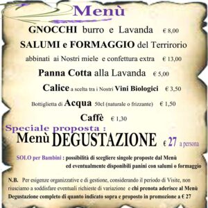 menu degustazione 2023