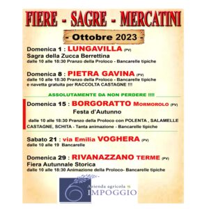 calendario eventi ottobre 2023