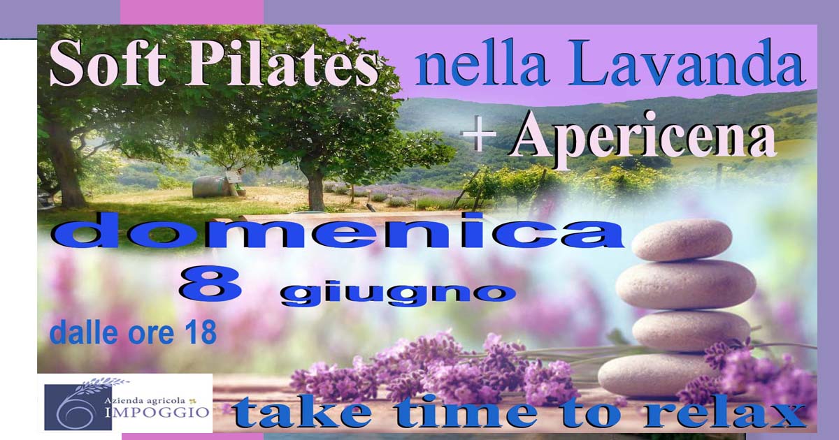 locandina evento soft pilates nella lavanda 8 giugno 2025