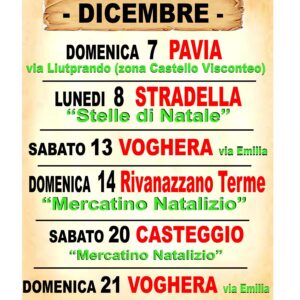 calendario fiere dicembre 2025